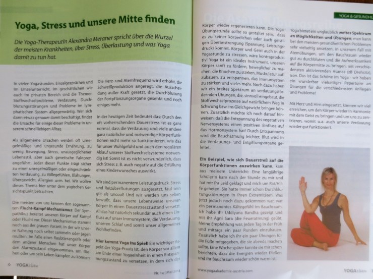 Yogartista schreibt in der aktuellen Yogavision